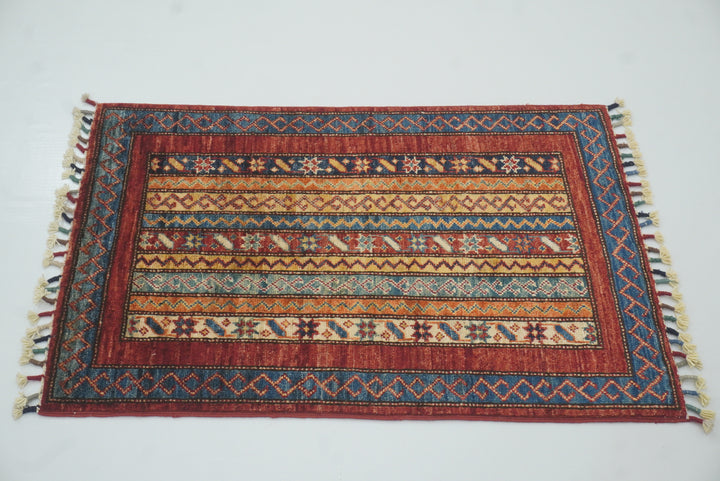 2x3 Red Turkish Hand-Knotted Wool Rug - Yildiz Rugs