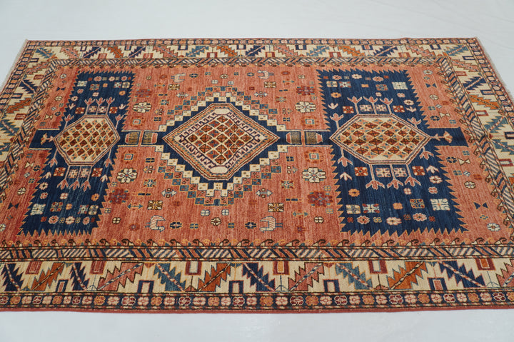 5x9 Rusty Red Vintage Shirvan Afghan Hand knotted Oriental rug - Yildiz Rugs