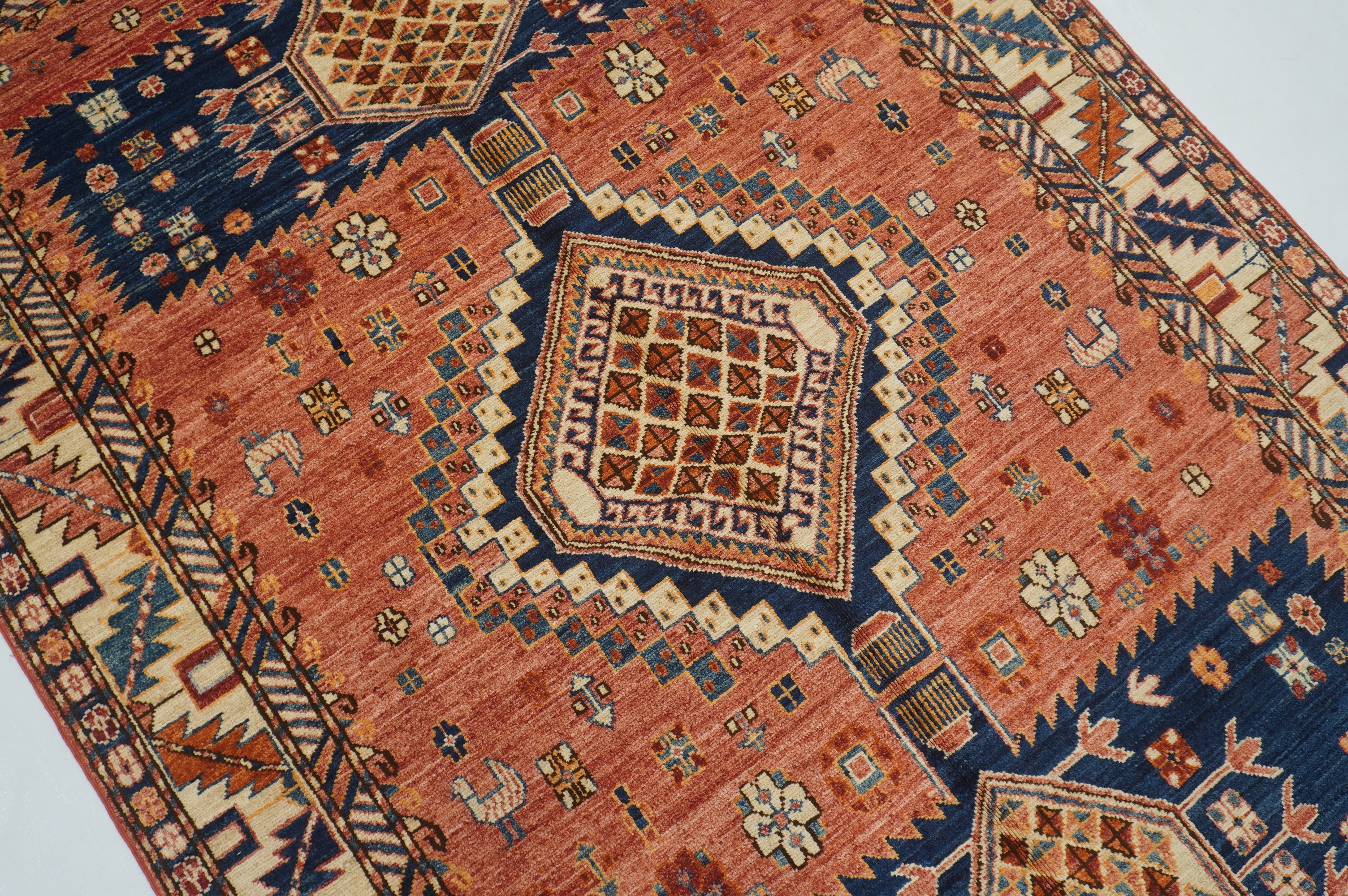 5x9 Rusty Red Vintage Shirvan Afghan Hand knotted Oriental rug - Yildiz Rugs