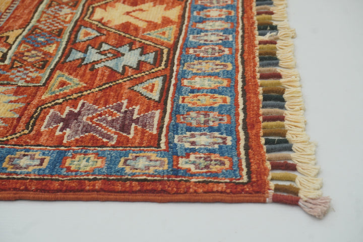 3x4 Red Ersari Hand Knotted Afghan Oriental Rug - Yildiz Rugs