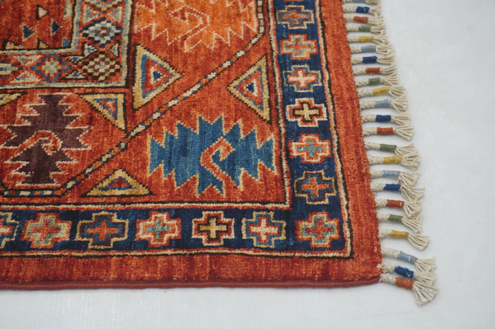 5x7 Red Afghan Ersari Turkmen hand knotted Rug