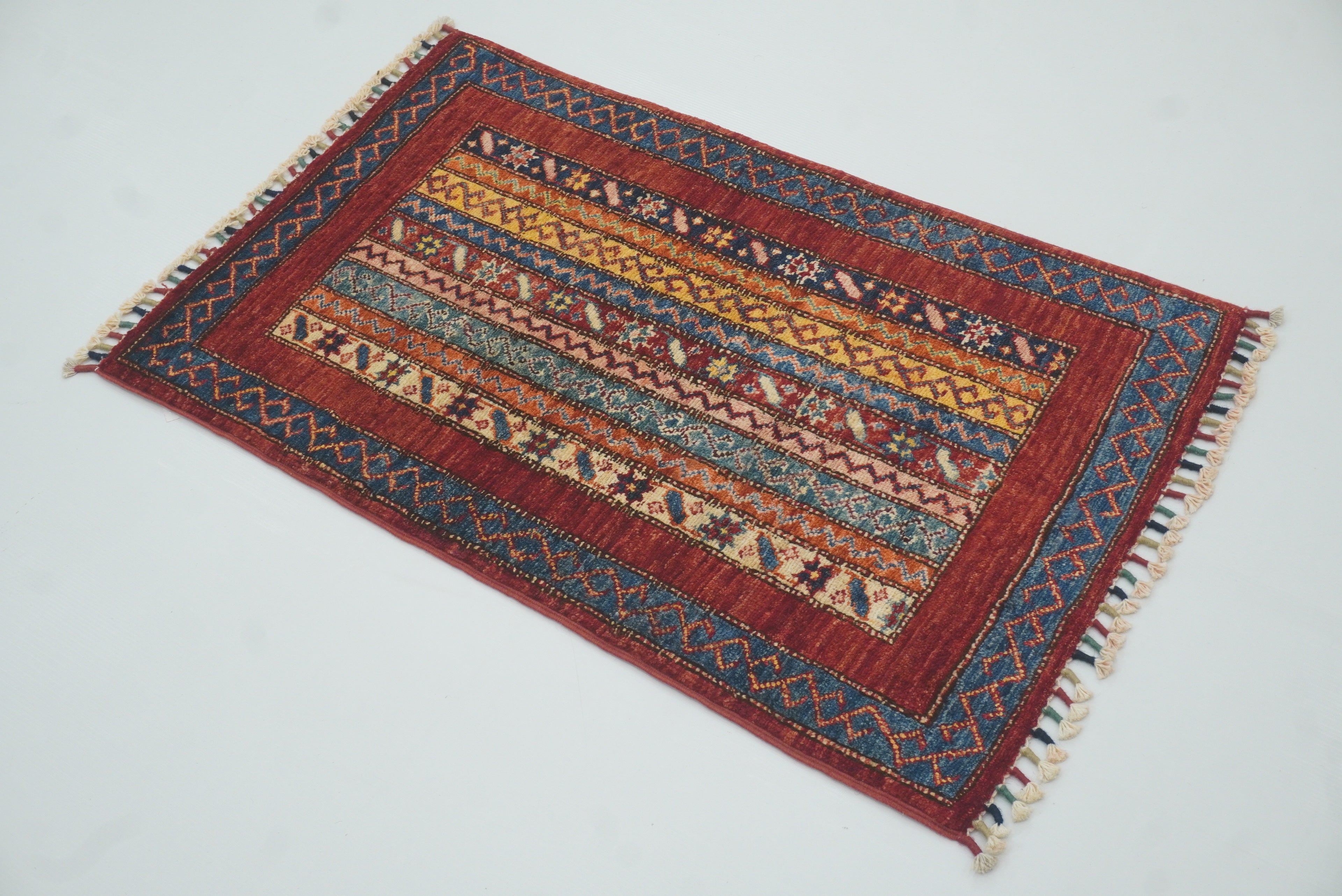 2x3 Red Turkish Hand-Knotted Wool Rug - Yildiz Rugs