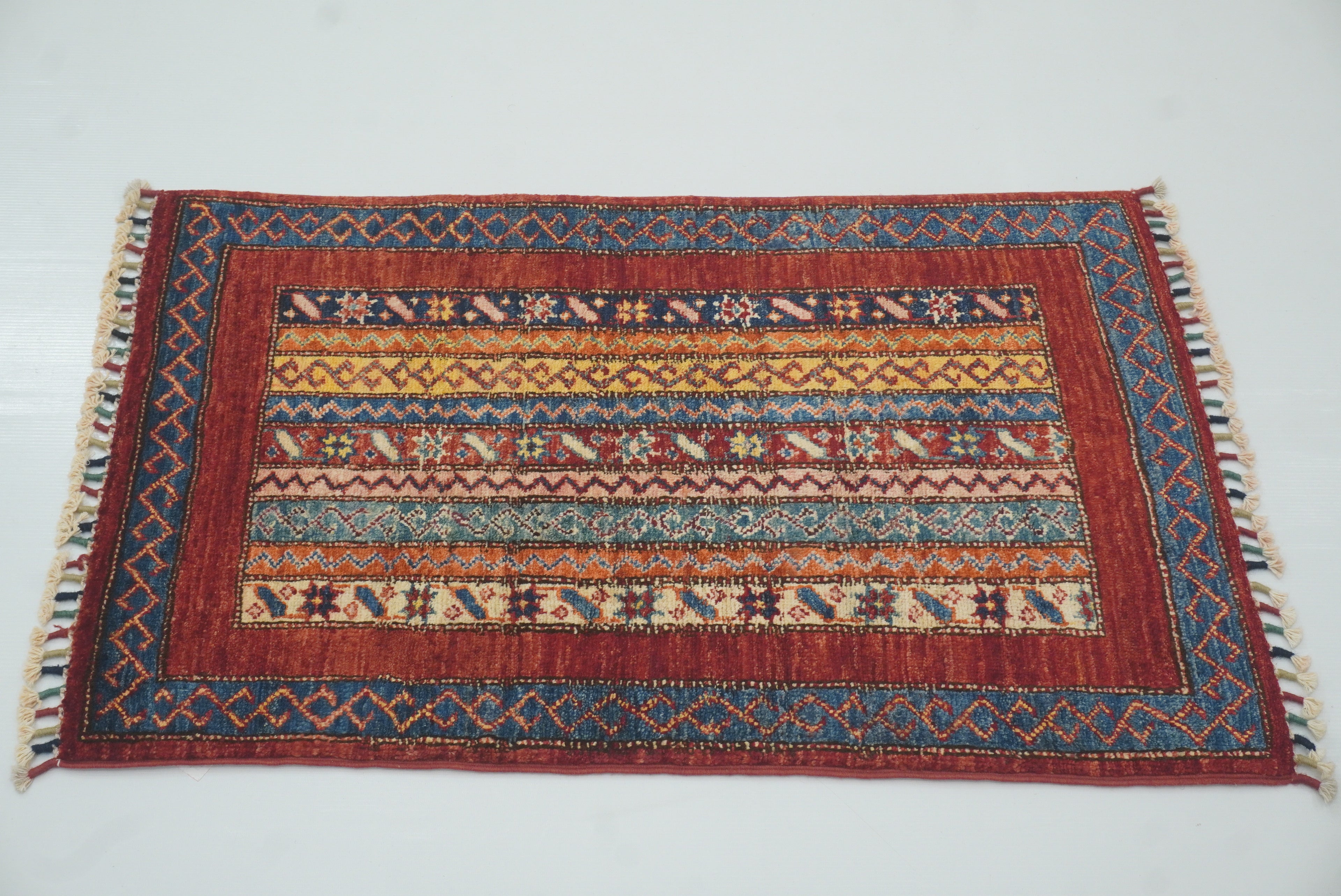 2x3 Red Turkish Hand-Knotted Wool Rug - Yildiz Rugs