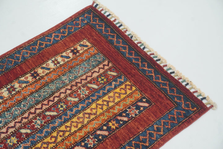 2x3 Red Turkish Hand-Knotted Wool Rug - Yildiz Rugs