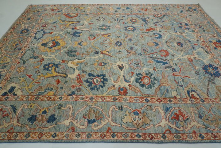 9x12 Oushak A Blue Hand knotted Wool Rug - Yildiz Rugs