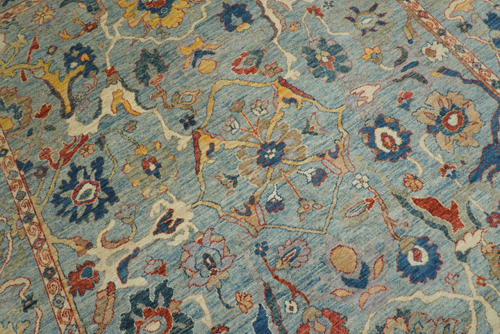 9x12 Oushak A Blue Hand knotted Wool Rug - Yildiz Rugs