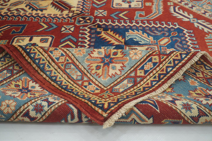 4 x 7 Red Afghan Shirvan Vintage Caucasian Hand knotted Rug