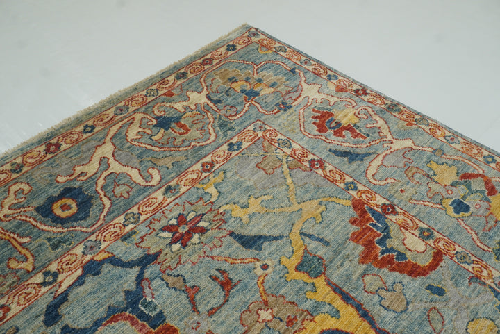 9x12 Oushak A Blue Hand knotted Wool Rug - Yildiz Rugs