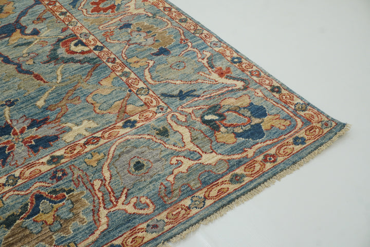 9x12 Oushak A Blue Hand knotted Wool Rug - Yildiz Rugs