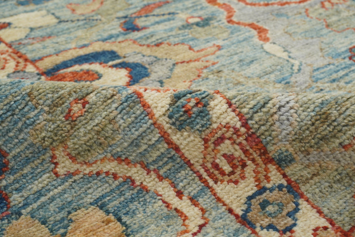 9x12 Oushak A Blue Hand knotted Wool Rug - Yildiz Rugs