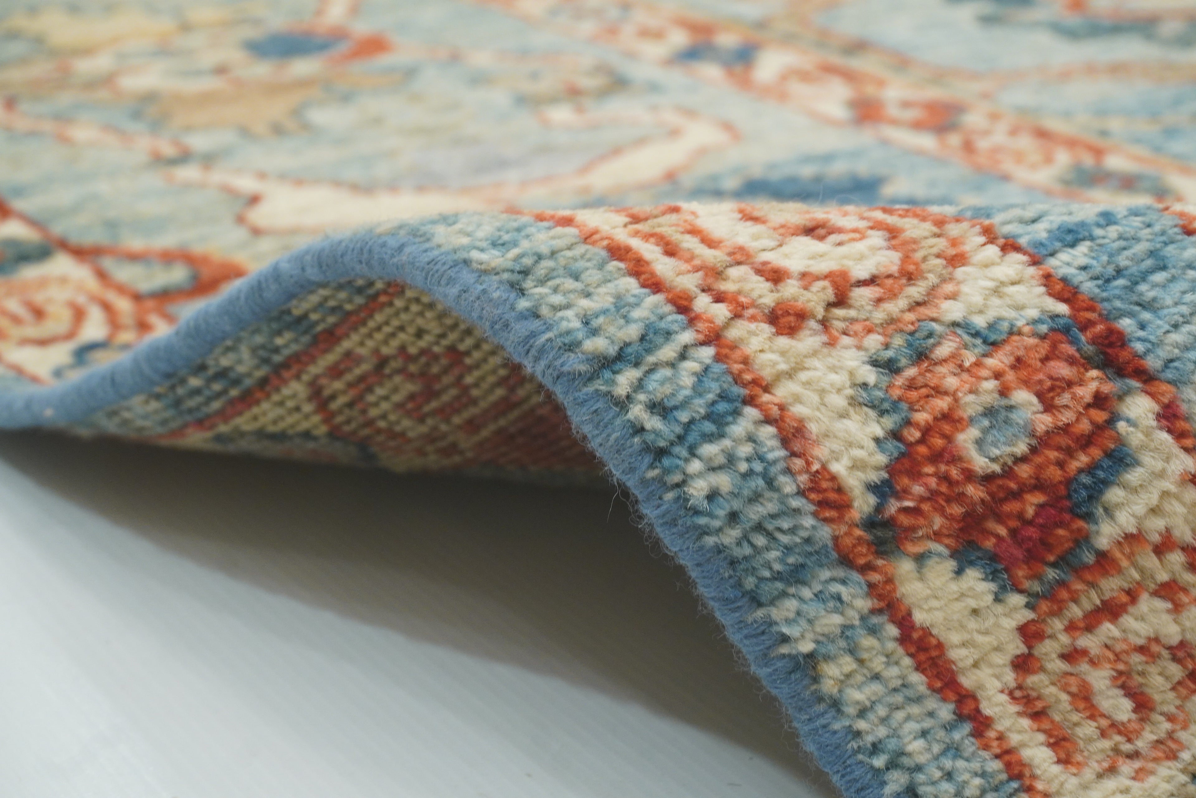 9x12 Oushak A Blue Hand knotted Wool Rug - Yildiz Rugs