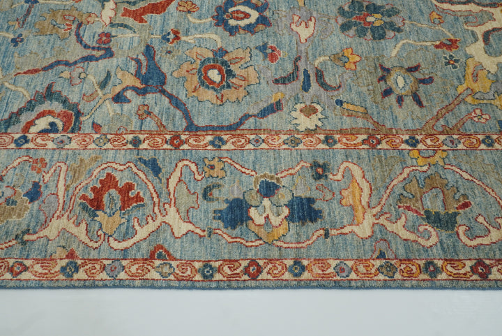 9x12 Oushak A Blue Hand knotted Wool Rug - Yildiz Rugs