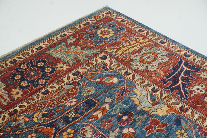 9x12 Blue Afghan Hand-Knotted Wool Traditional Oriental Rug - Yildiz Rugs
