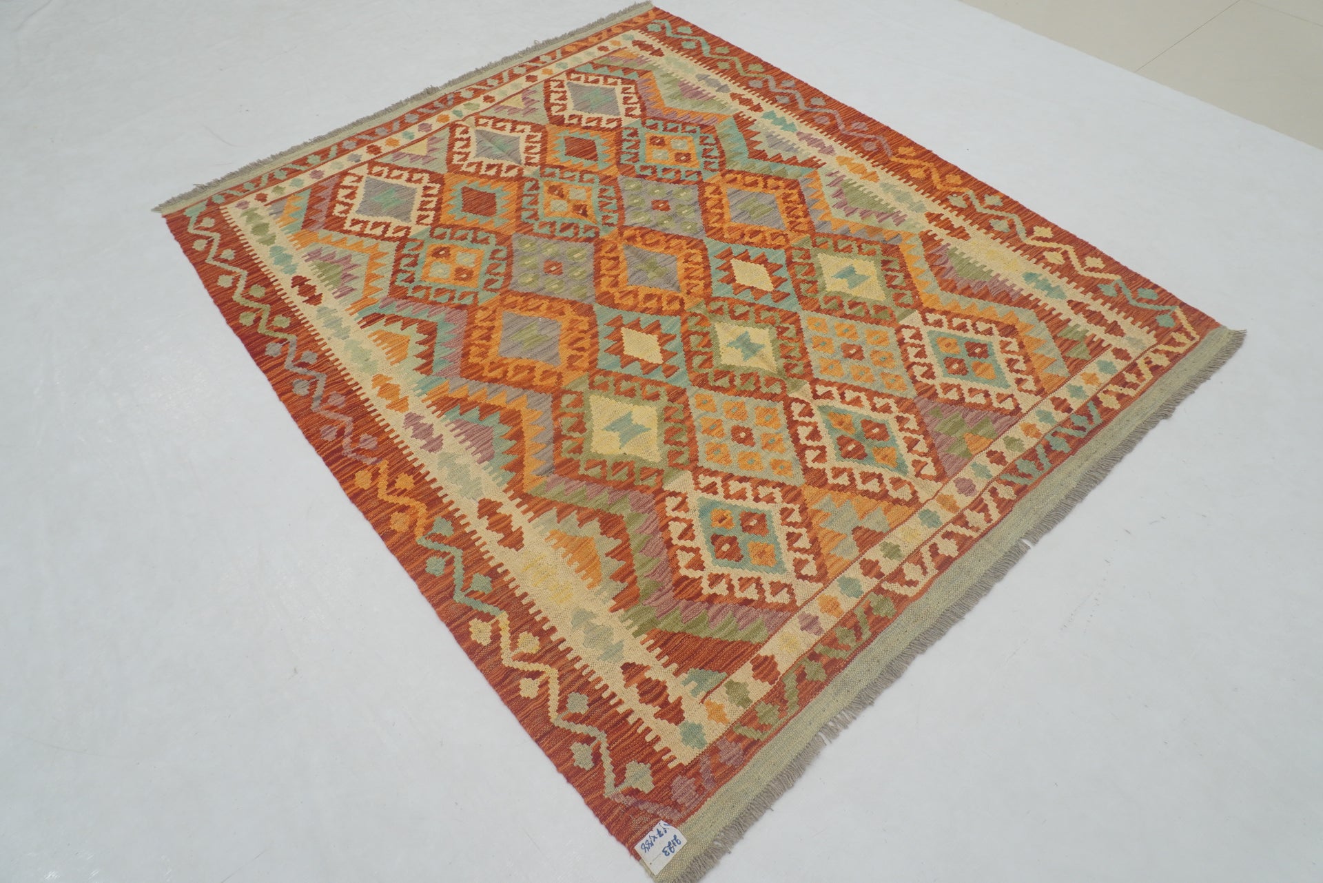 5x6 Rusty Red Afghan Reversible Kilim Rug