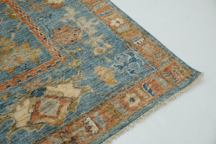 10x14 Blue Oushak Hand-Knotted Wool Oriental Rug - Yildiz Rugs