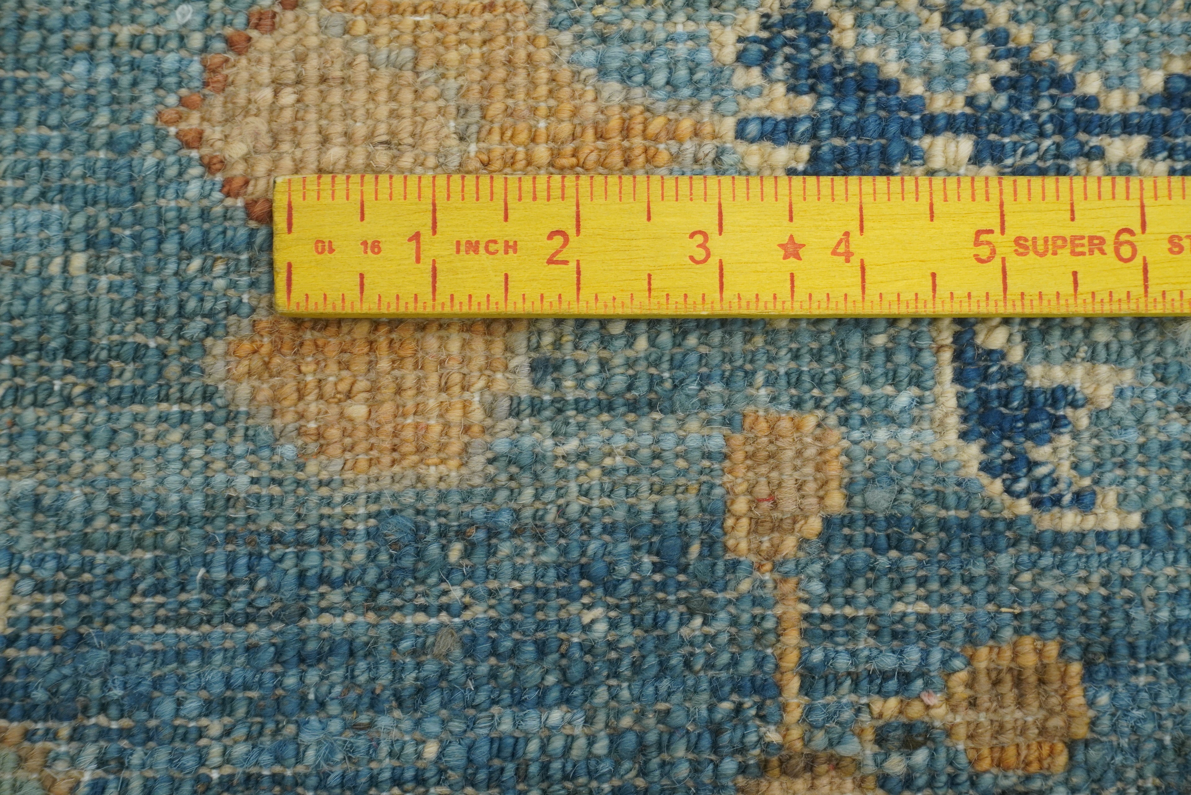 10x14 Blue Oushak Hand-Knotted Wool Oriental Rug - Yildiz Rugs