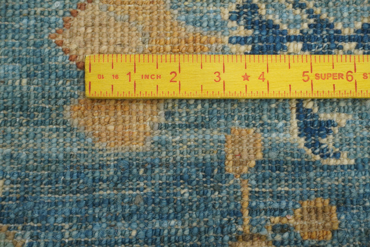 10x14 Blue Oushak Hand-Knotted Wool Oriental Rug - Yildiz Rugs