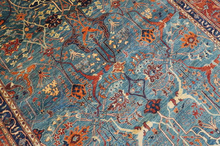 10x14 Greenish Blue Bidjar Afghan Hand knotted Wool Oriental Rug