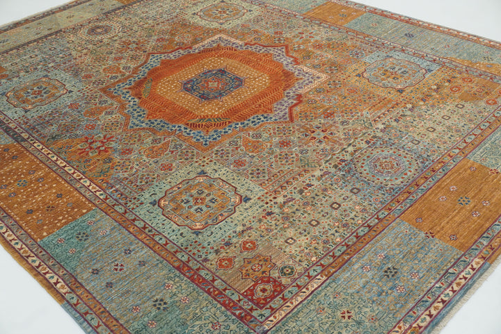 8x10 Blue Mamluk Turkish Hand Knotted Wool Medallion Rug - Yildiz Rugs