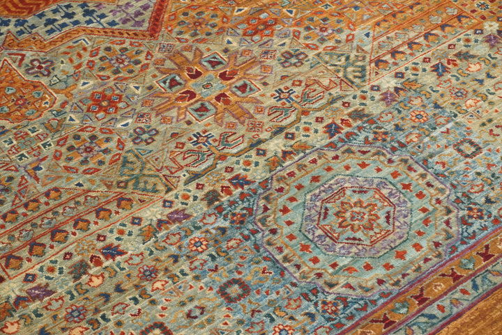 8x10 Blue Mamluk Turkish Hand Knotted Wool Medallion Rug - Yildiz Rugs