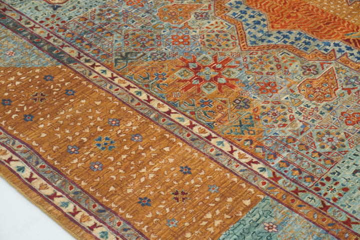 8x10 Blue Mamluk Turkish Hand Knotted Wool Medallion Rug - Yildiz Rugs