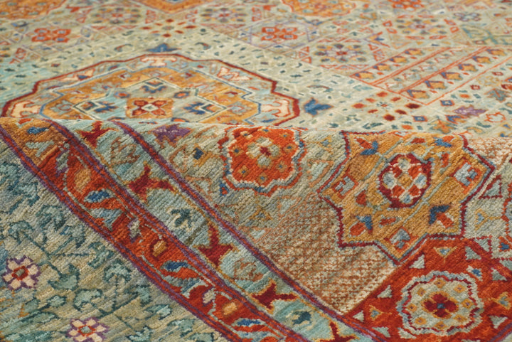 8x10 Blue Mamluk Turkish Hand Knotted Wool Medallion Rug - Yildiz Rugs
