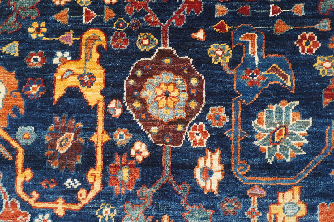 11 ft Navy Blue Bidjar Afghan Hand knotted Oriental Runner Rug - Yildiz Rugs