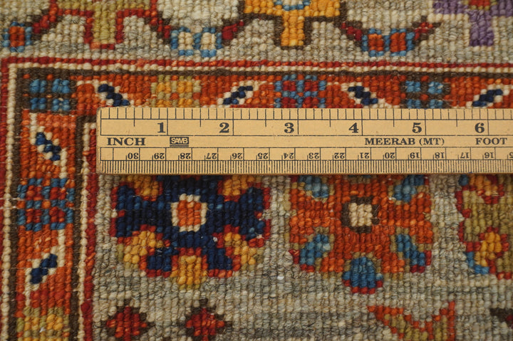 4x6 Taupe Gray Ersari Turkmen Afghan Tribal Rug