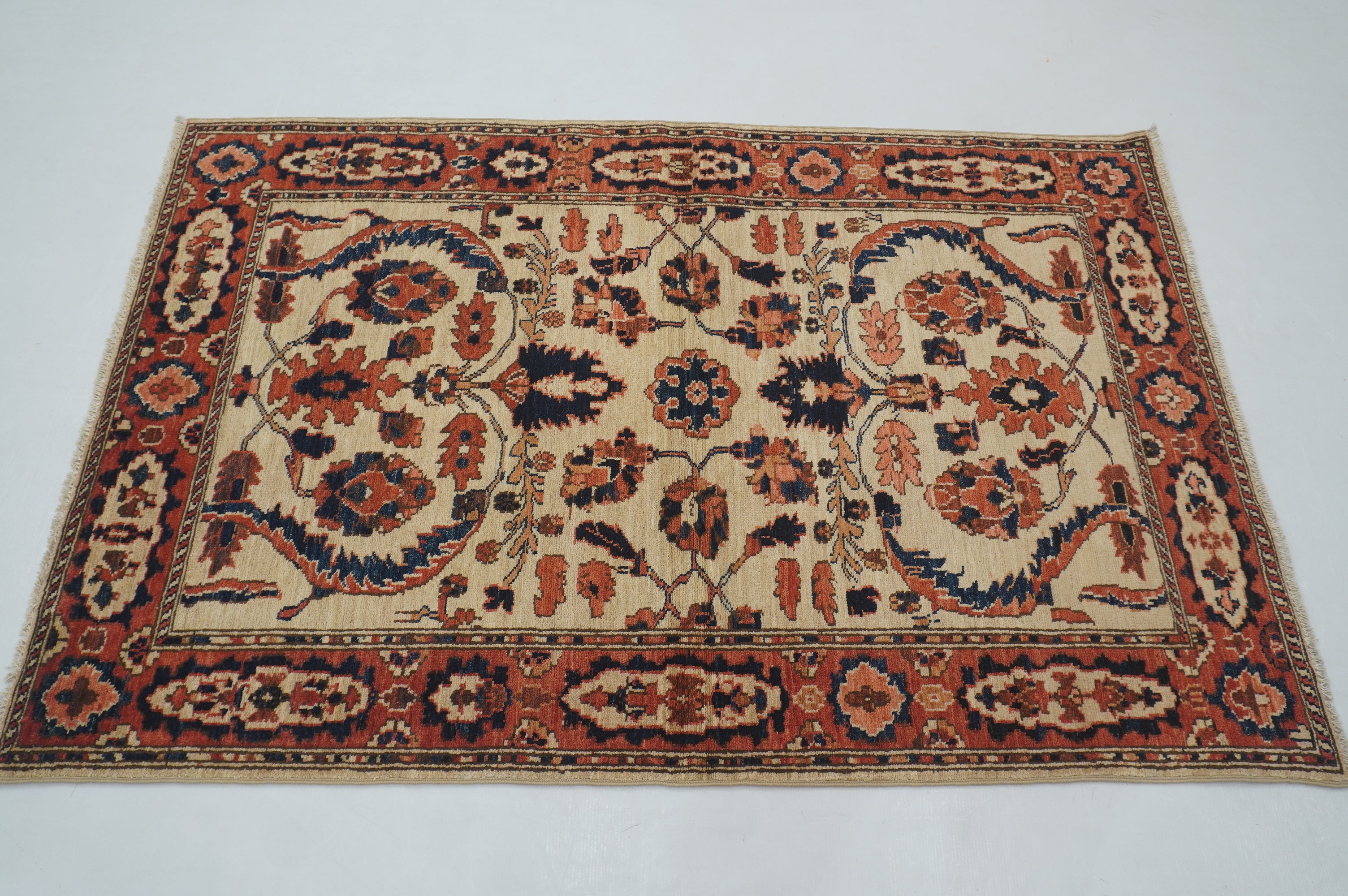 3x5 Beige Vintage Bidjar Afghan Hand knotted Wool Oriental Rug - Yildiz Rugs