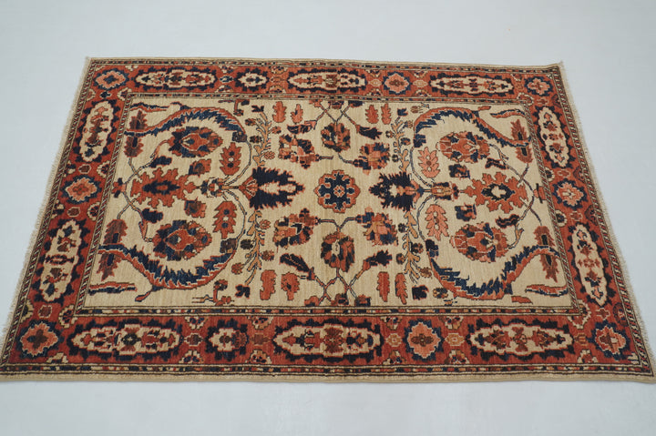 3x5 Beige Vintage Bidjar Afghan Hand knotted Wool Oriental Rug - Yildiz Rugs