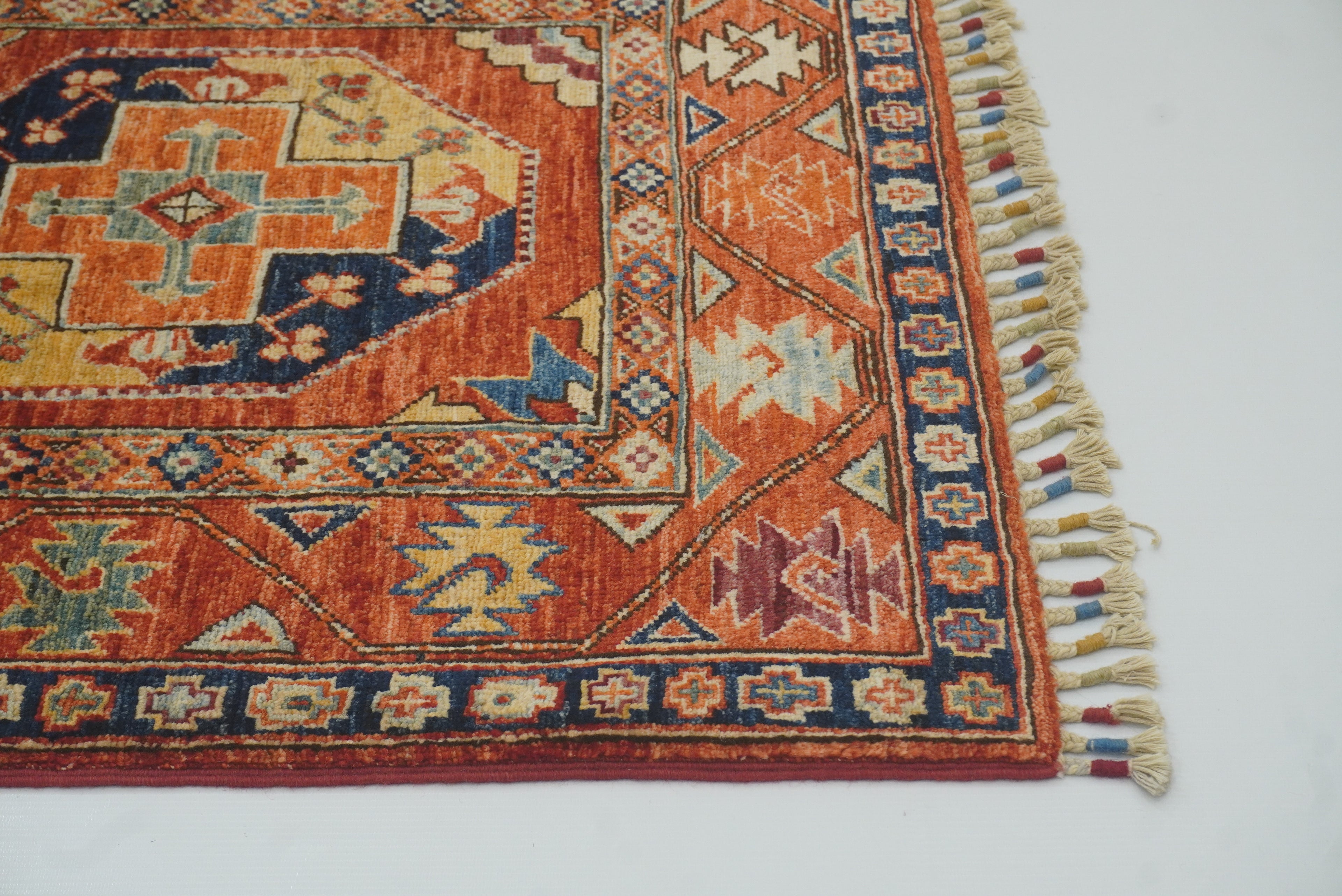 3x4 Red Ersari Hand Knotted Afghan Wool Oriental Rug - Yildiz Rugs