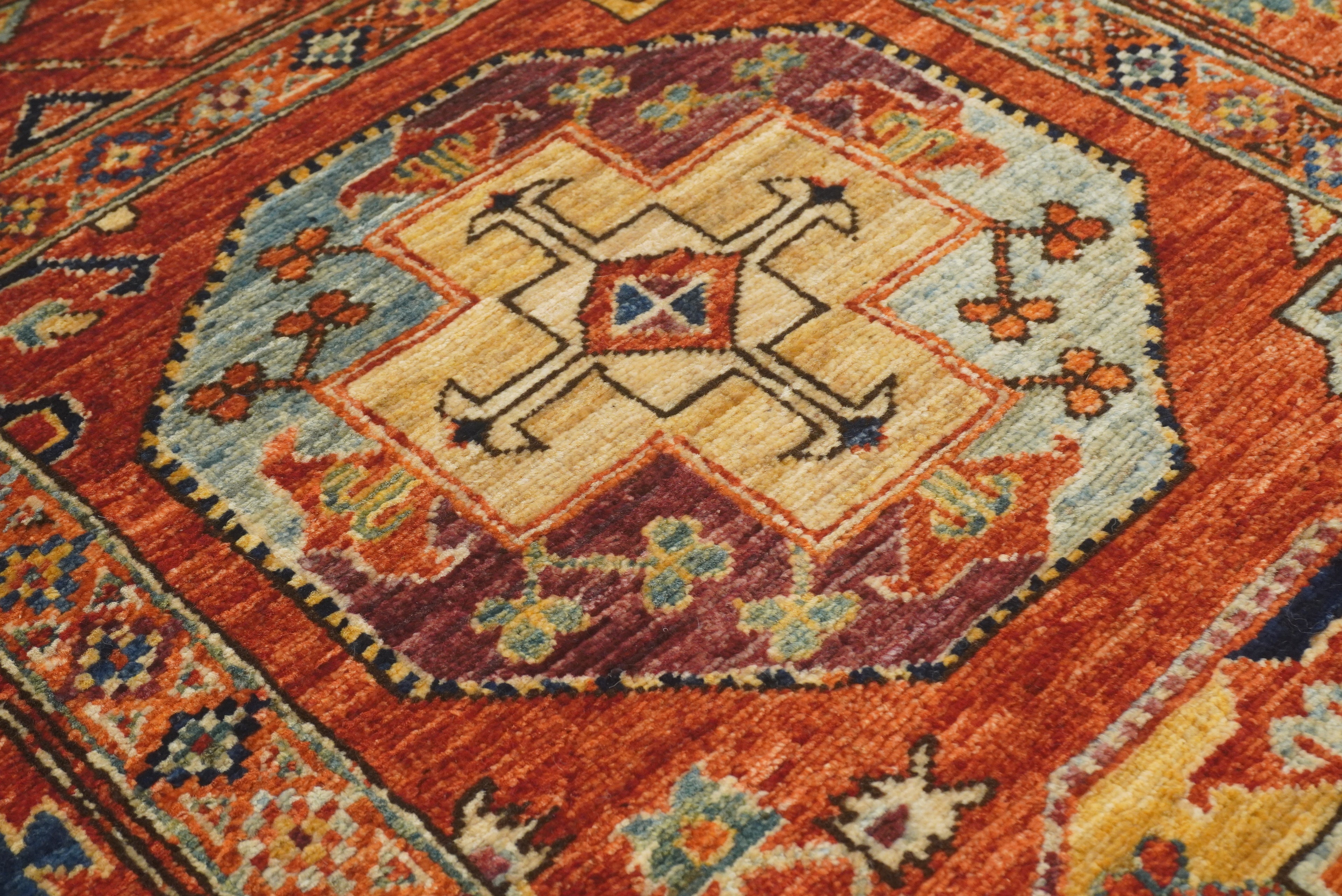 3x4 Red Ersari Hand Knotted Afghan Wool Oriental Rug - Yildiz Rugs