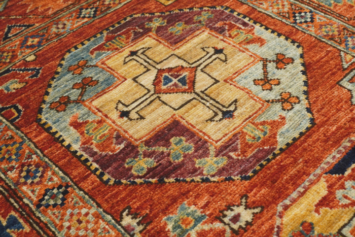 3x4 Red Ersari Hand Knotted Afghan Wool Oriental Rug - Yildiz Rugs