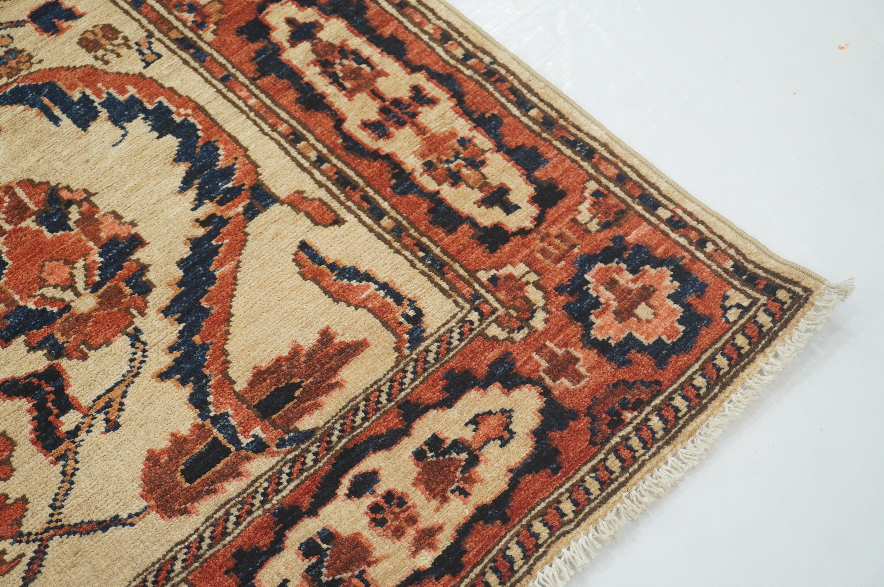 3x5 Beige Vintage Bidjar Afghan Hand knotted Wool Oriental Rug - Yildiz Rugs