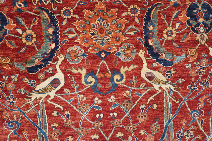 8x10 Red Bird Afghan Qashqai Hand knotted Oriental Rug - Yildiz Rugs