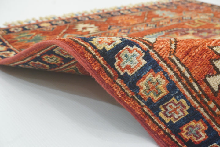 3x4 Red Ersari Hand Knotted Afghan Wool Oriental Rug - Yildiz Rugs