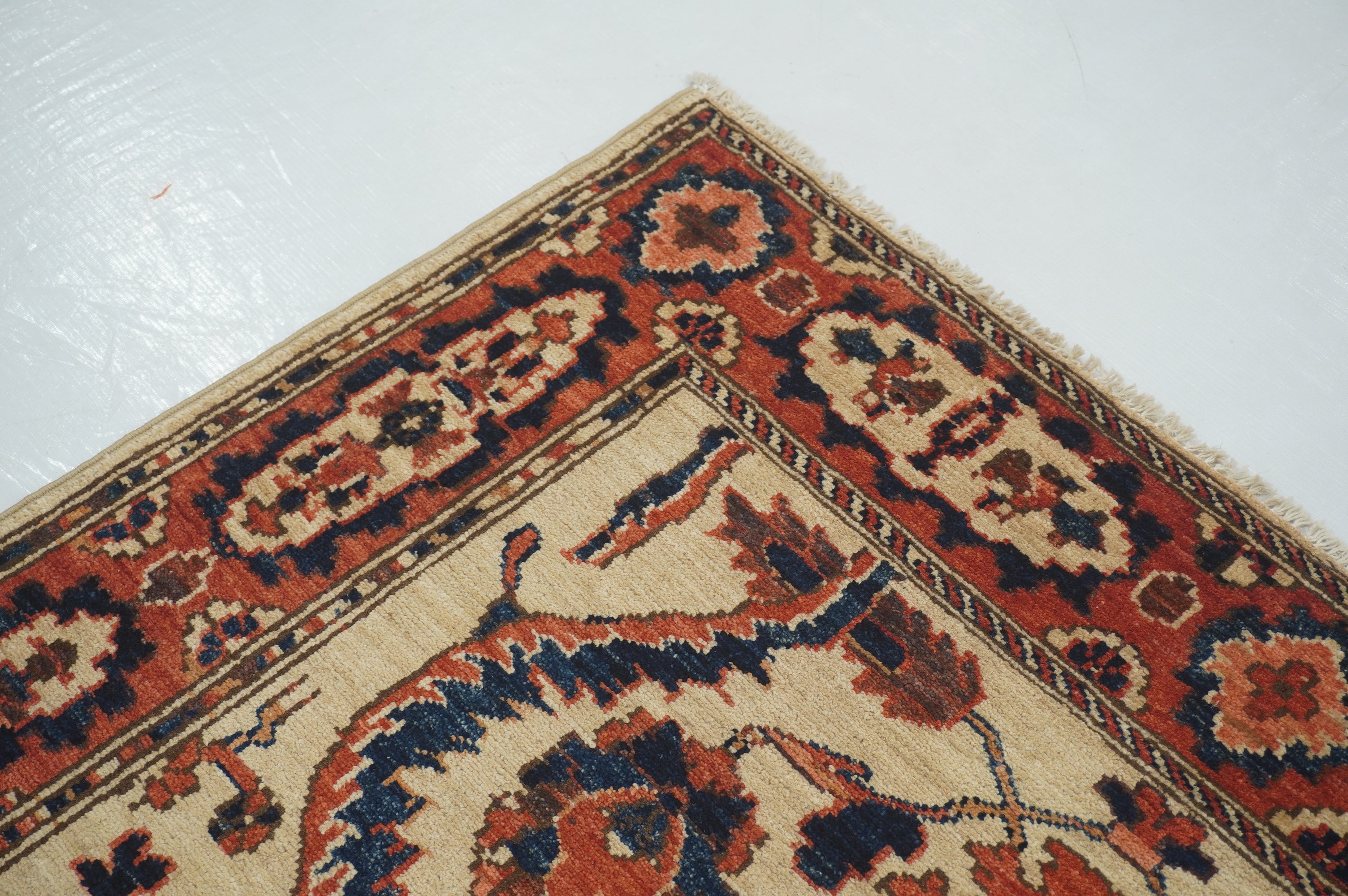 3x5 Beige Vintage Bidjar Afghan Hand knotted Wool Oriental Rug - Yildiz Rugs