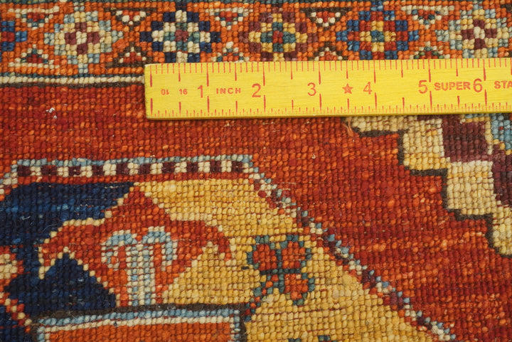3x4 Red Ersari Hand Knotted Afghan Wool Oriental Rug - Yildiz Rugs