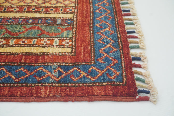 2x3 Red Turkish Hand-Knotted Wool Rug - Yildiz Rugs