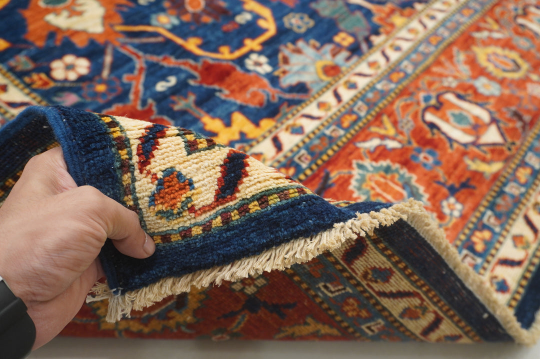 10x14 Navy Blue Bidjar Afghan Hand knotted Wool Bohemian Oriental Rug