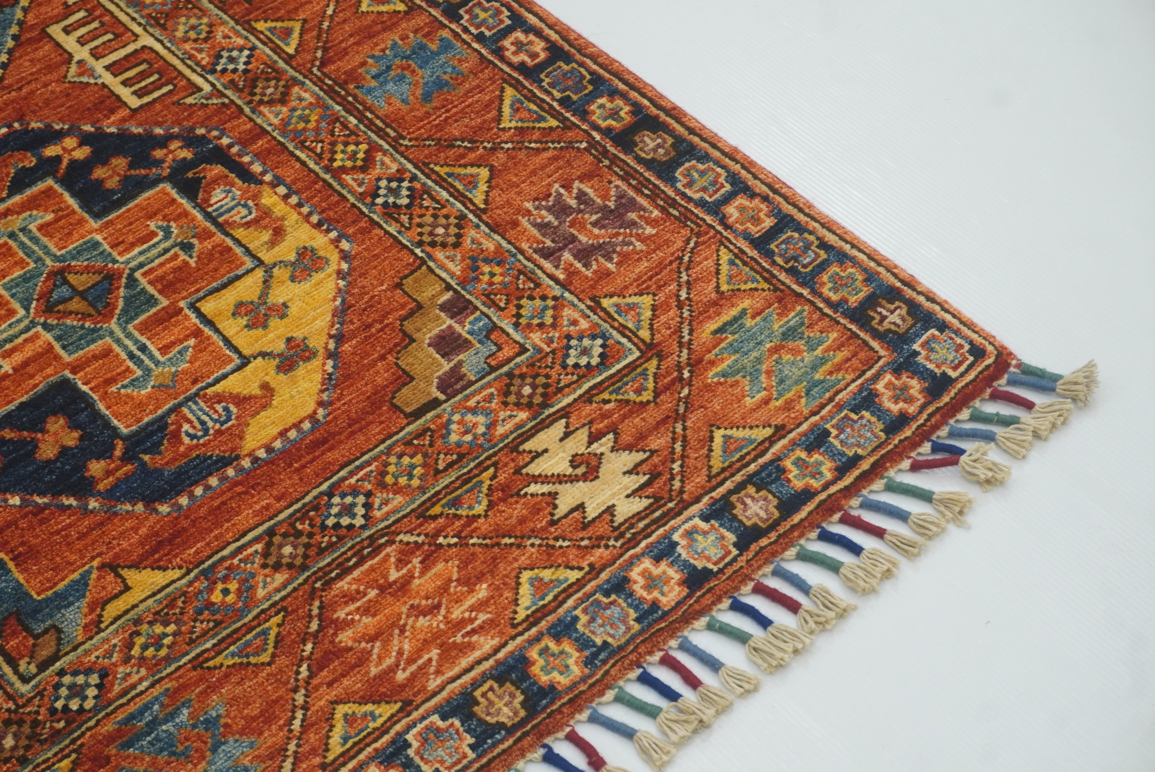 3x4 Red Ersari Hand Knotted Afghan Wool Oriental Rug - Yildiz Rugs