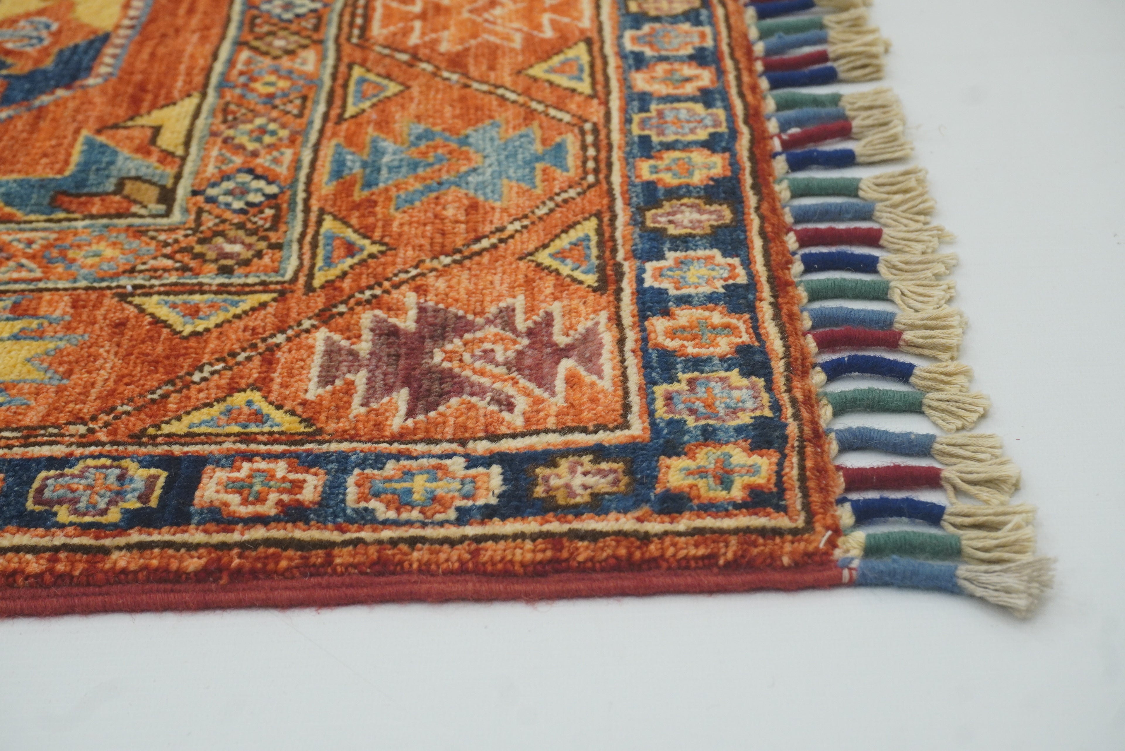 3x4 Red Ersari Hand Knotted Afghan Wool Oriental Rug - Yildiz Rugs