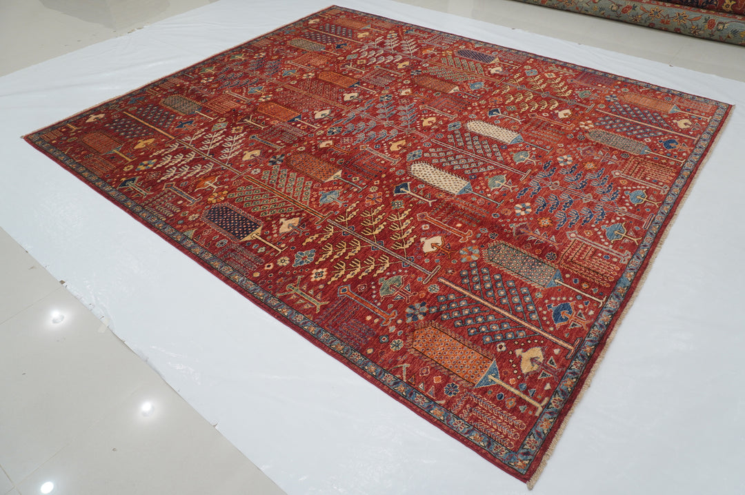 8'2 x 9'4 Red Bakhshaish Afghan Hand knotted Gabbeh Tree of Life tribal Rug - Yildiz Rugs