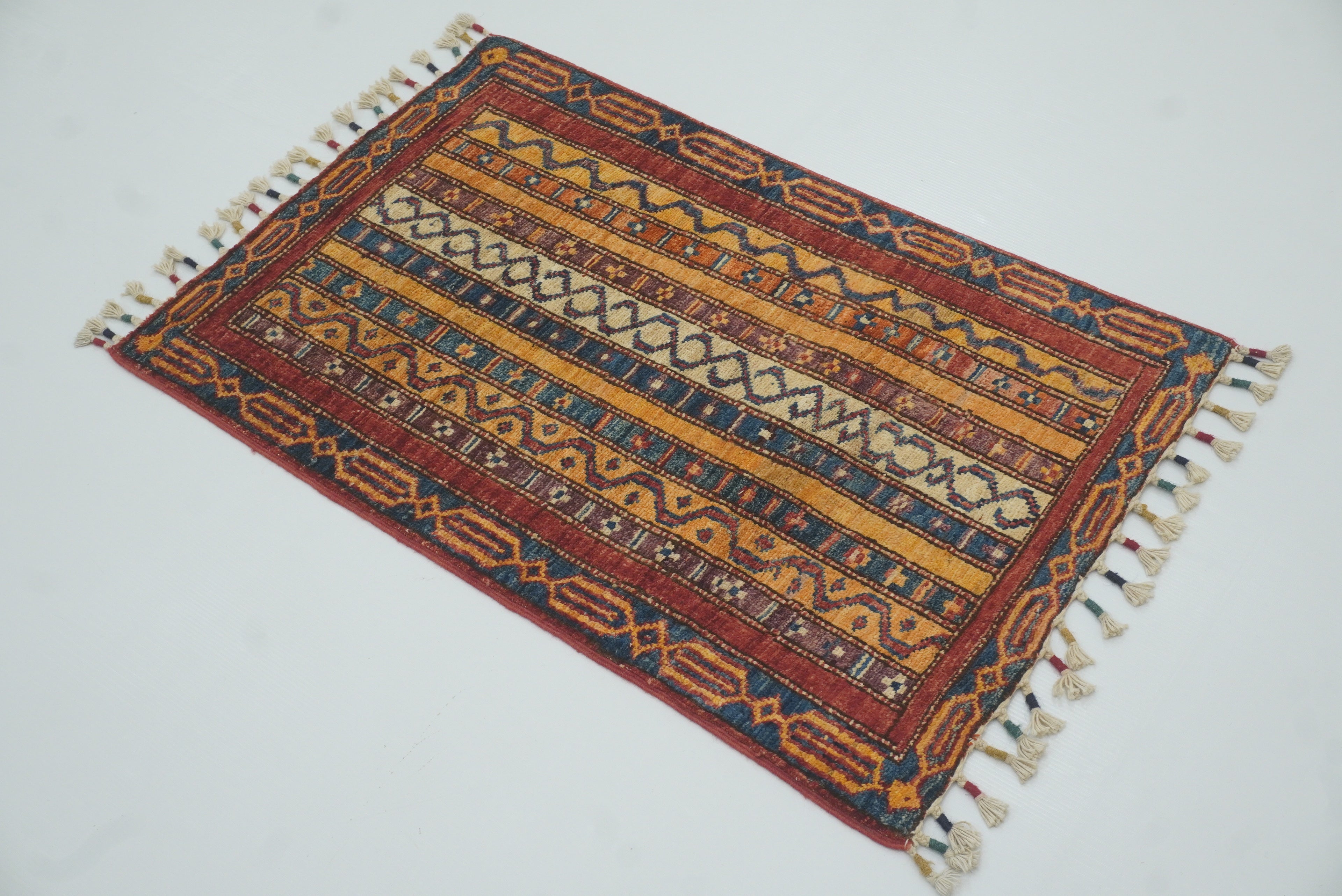 2x3 Red Turkish Hand-Knotted Wool Rug - Yildiz Rugs