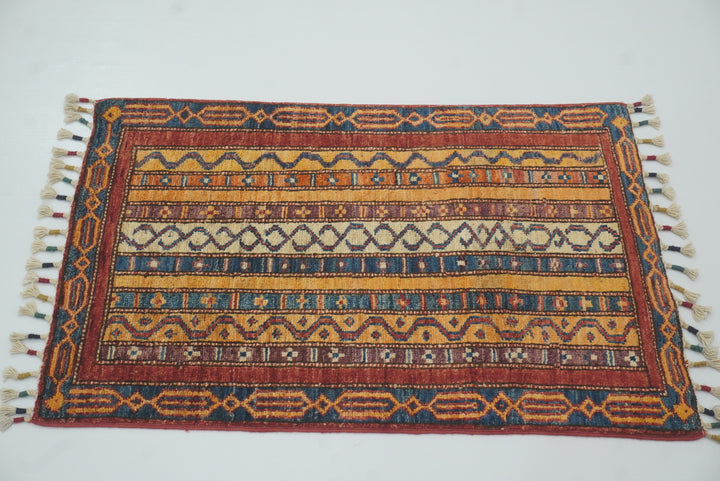 2x3 Red Turkish Hand-Knotted Wool Rug - Yildiz Rugs