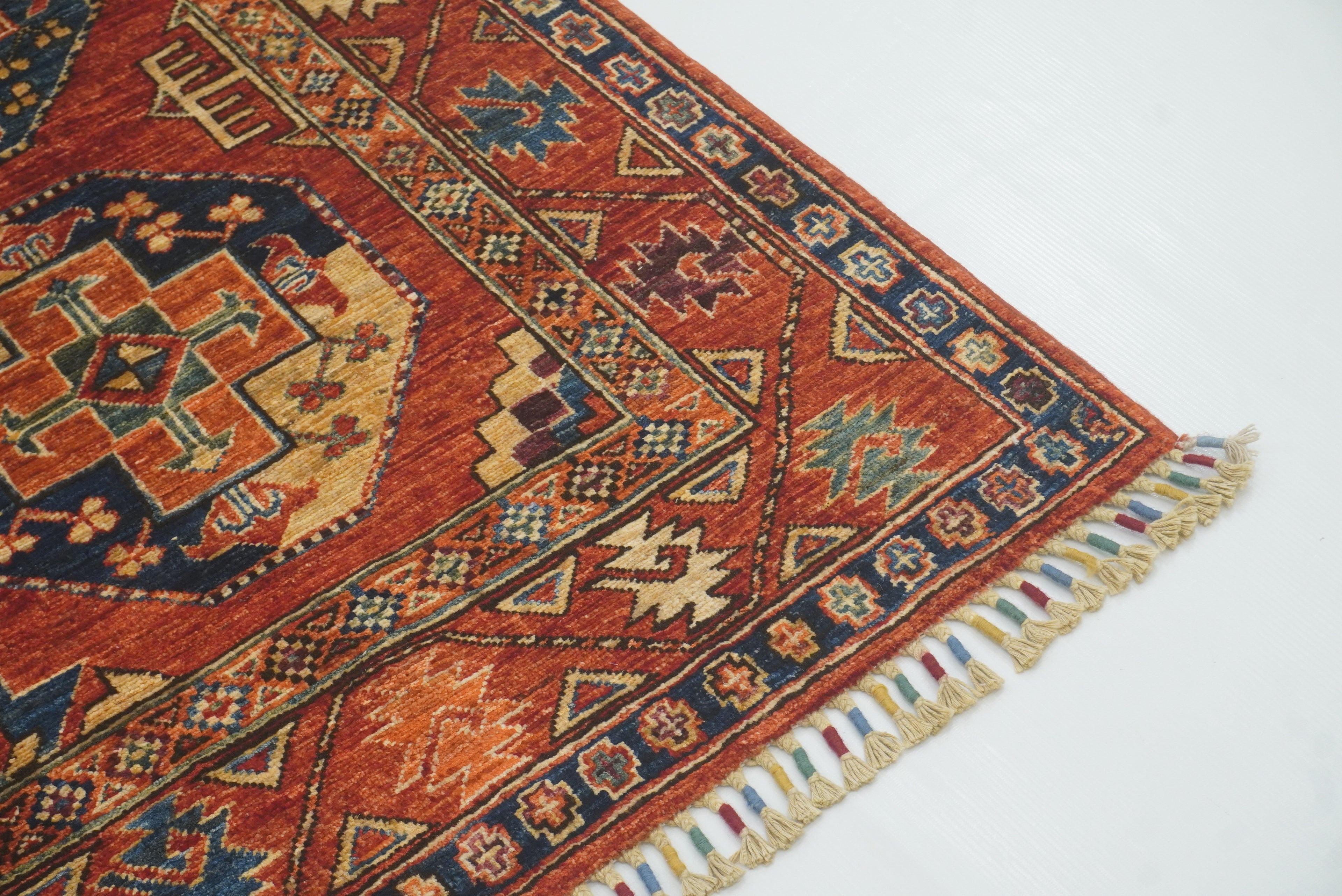 3x4 Red Ersari Hand Knotted Afghan Wool Oriental Rug - Yildiz Rugs