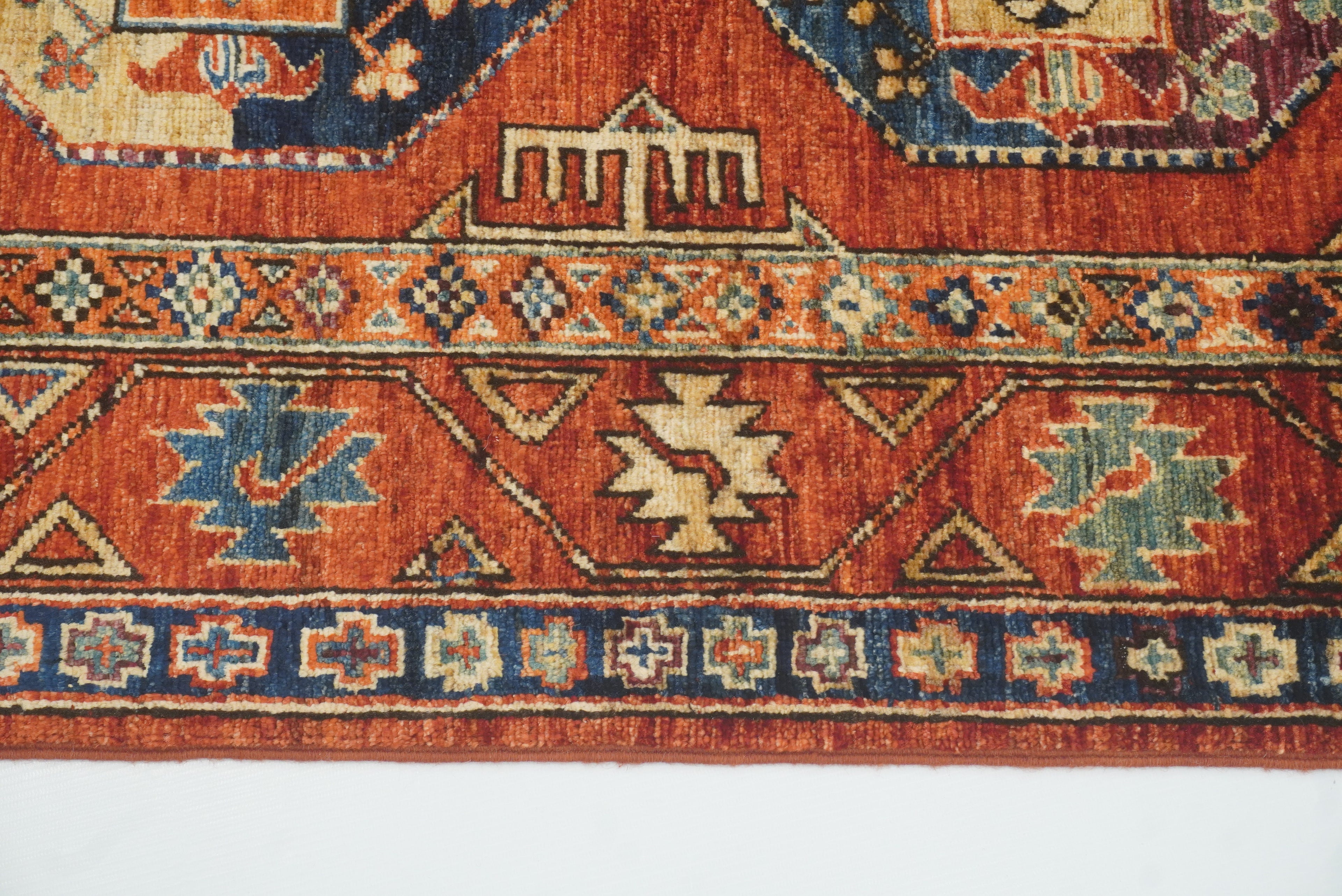 3x4 Red Ersari Hand Knotted Afghan Wool Oriental Rug - Yildiz Rugs