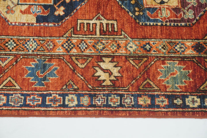 3x4 Red Ersari Hand Knotted Afghan Wool Oriental Rug - Yildiz Rugs