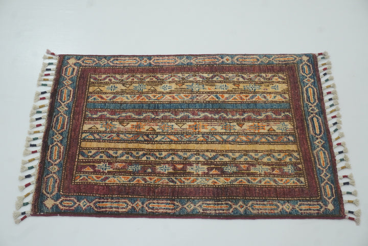 2x3 Purple Turkish Hand-Knotted Wool Rug - Yildiz Rugs