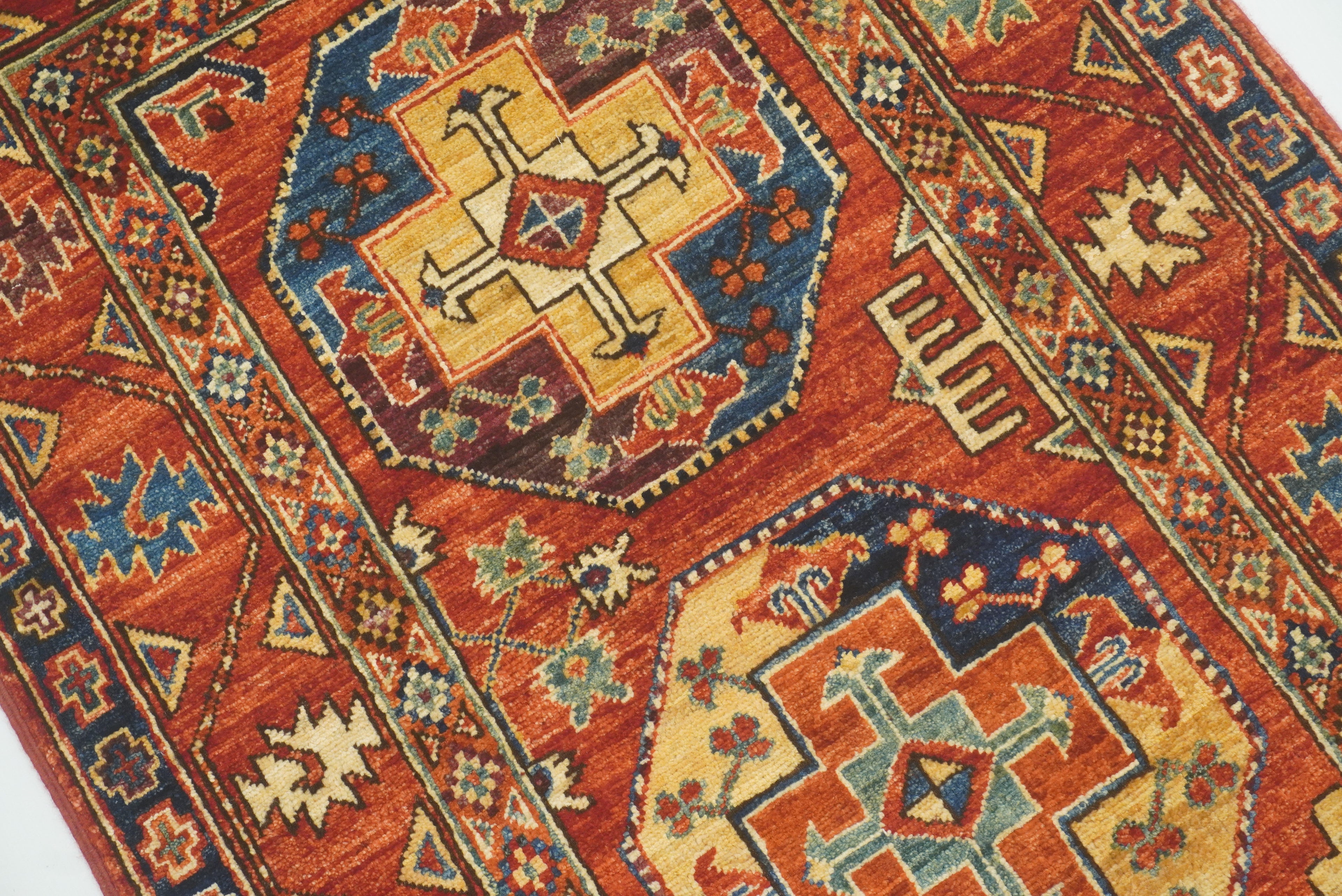 3x4 Red Ersari Hand Knotted Afghan Wool Oriental Rug - Yildiz Rugs